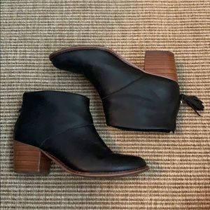 Tom’s Black Leather Booties
